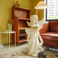 WUQA爱丽丝托盘天使客厅家居装饰软装复古大雕像花园雕塑大号