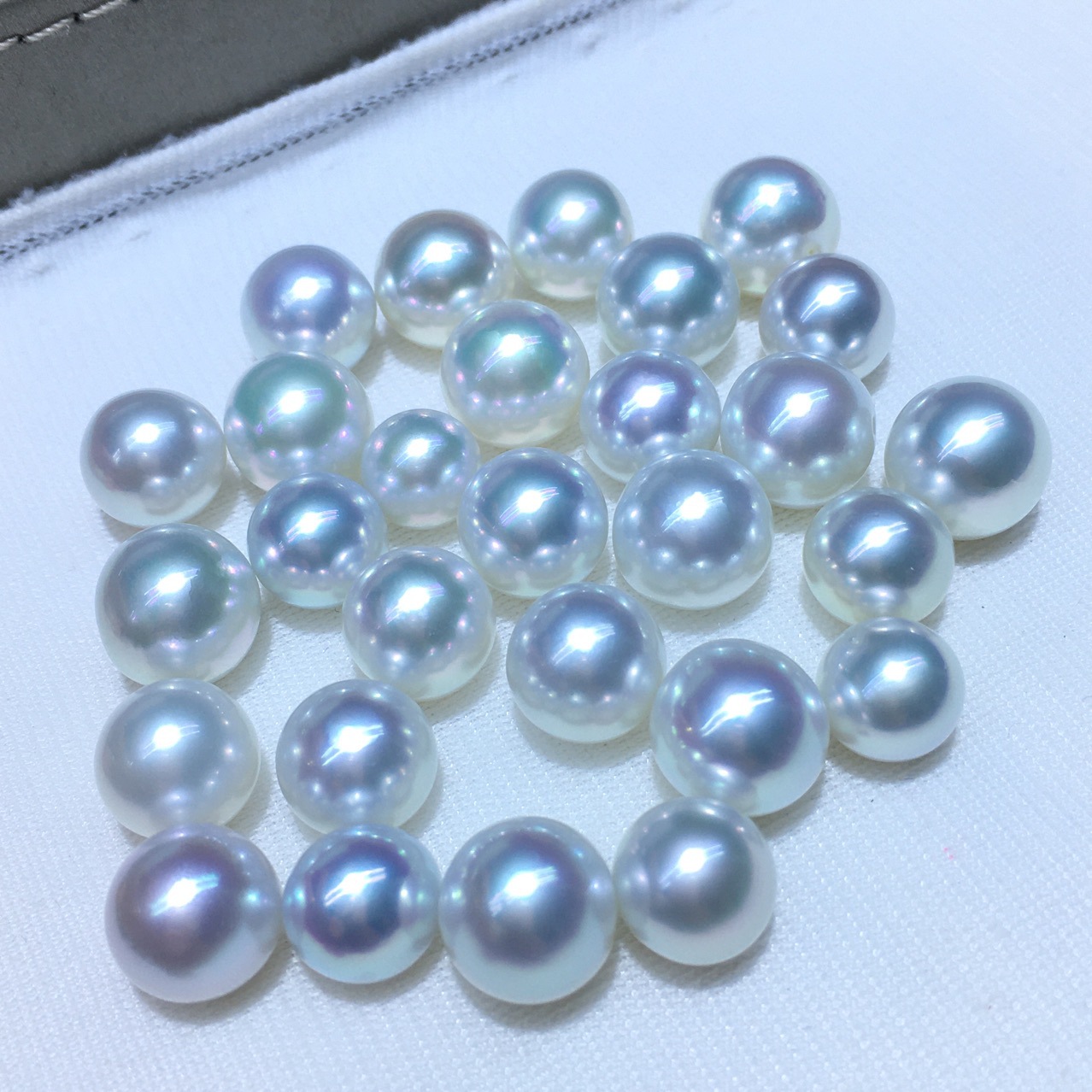 高级银蓝色光天然海水南洋珍珠澳洲白珠澳白珍珠冷白色统货一手走