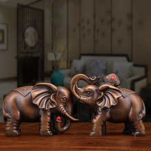 中式大象摆件吉祥纳福树脂工艺品办公室客厅酒柜家居装饰摆件批发
