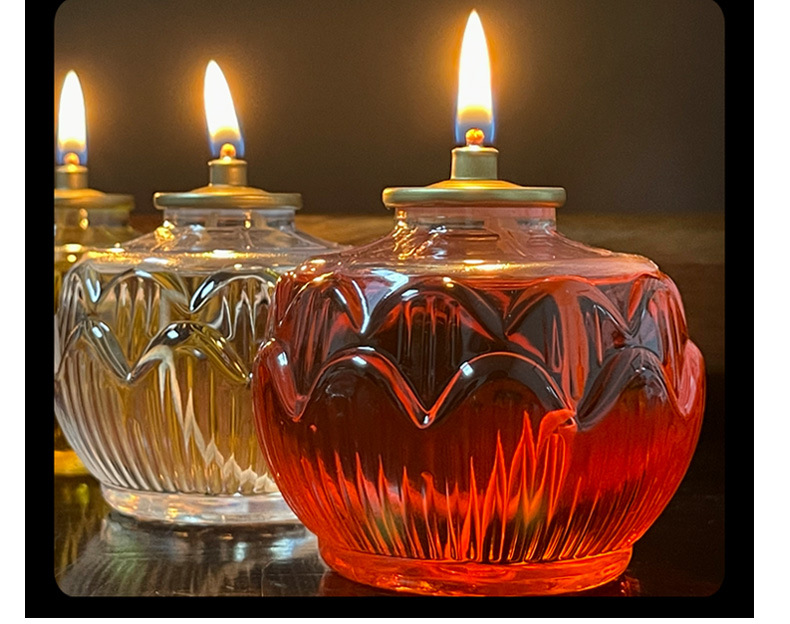 送防风罩莲花酥油灯24小时36小时65液体油灯长明灯家用供佛大蜡烛