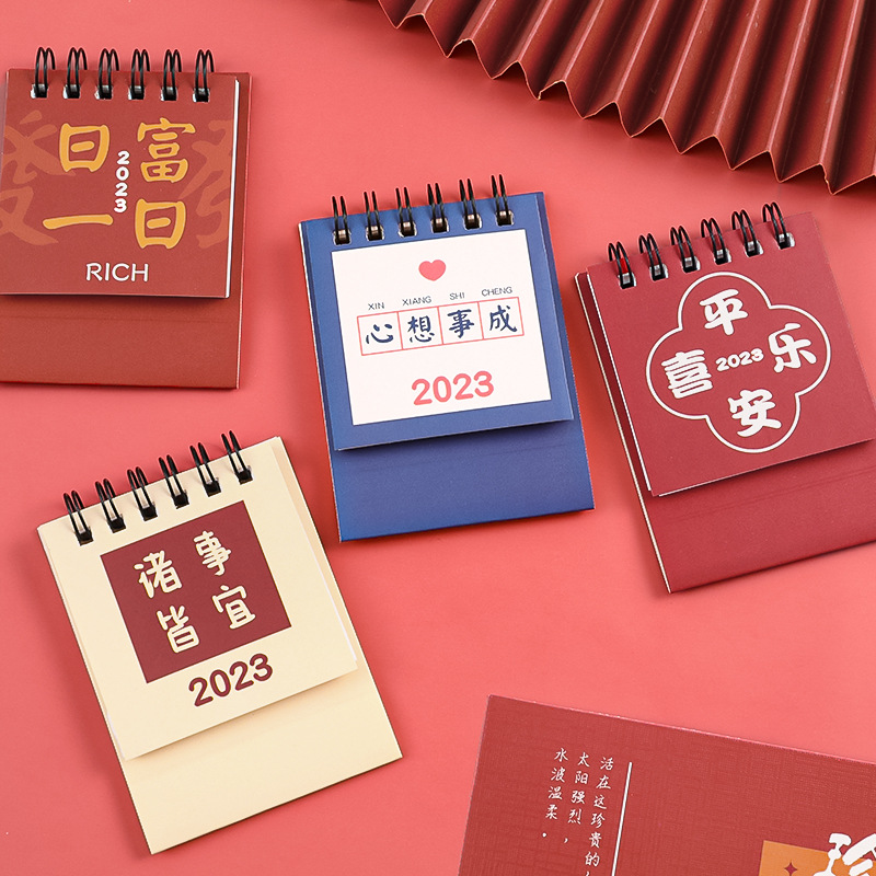 2023-2024 Inspirational Text Desk Calendar Creative Desktop Calendar Notebook Mini-Portable Small Desk Calendar Ornaments