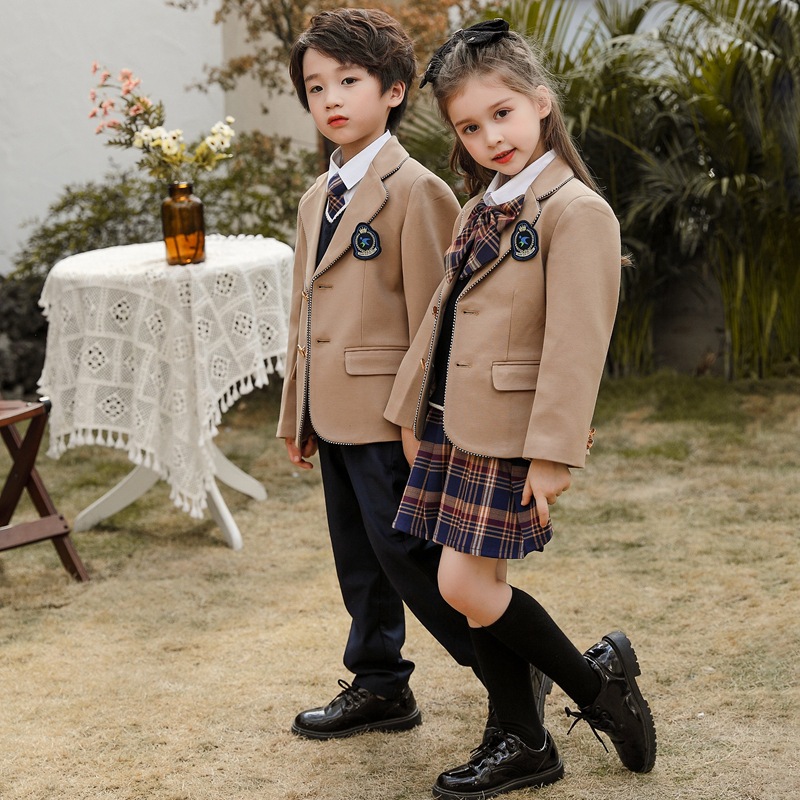 校服套装小学生英伦风贵族幼儿园园服春秋装jk制服儿童西装三件套