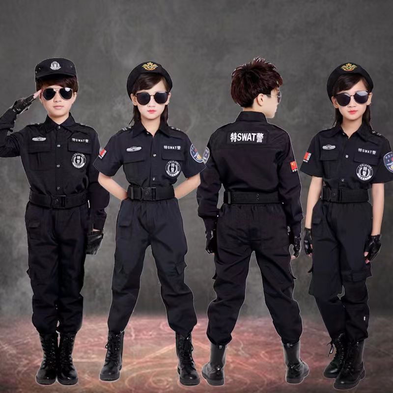 儿童警察特警服特种兵玩具套装军人装备演出服男童交警表演警官服