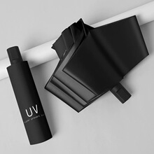 UV三折雨伞晴雨两用黑胶防晒遮阳太阳伞折叠广告伞印字印logo