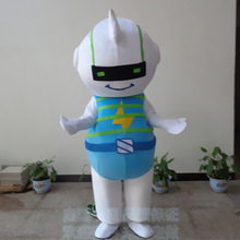 动漫公司企业活动表演道具智能闪电机器人毛绒布偶卡通人偶服装衣