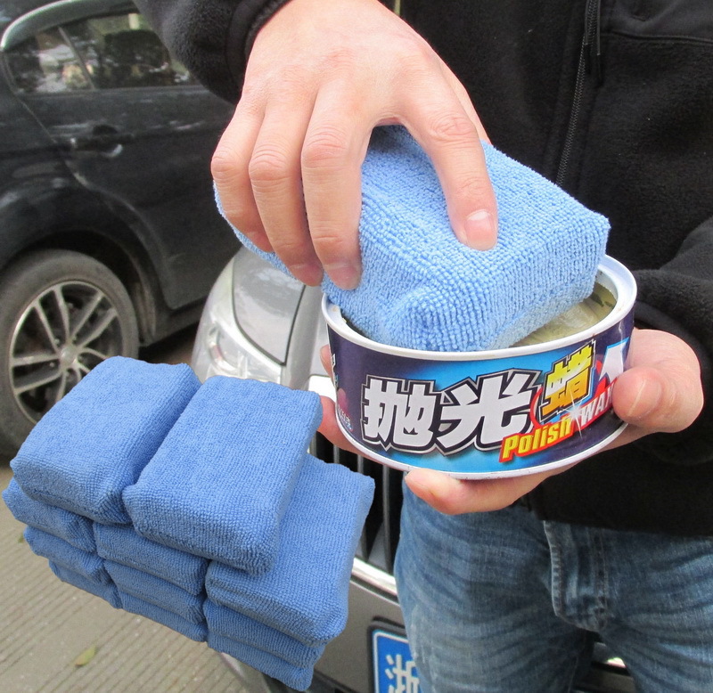 Car Large Crystal Plated Waxing Sponge High Density Car Wash Sponge Beauty Cleaning Polish Sponge Car Cleaning Sponge