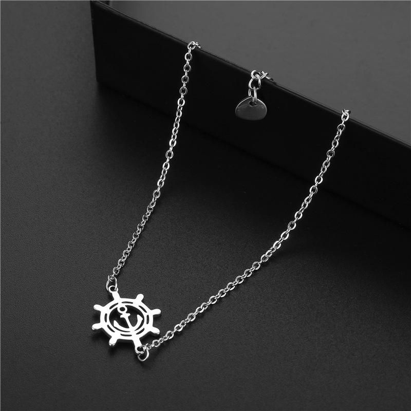 Korean Style Stainless Steel Anchor Chain New Cold Style Retro Rudder Bracelet Women's Personalized South American Titanium Steel Charm