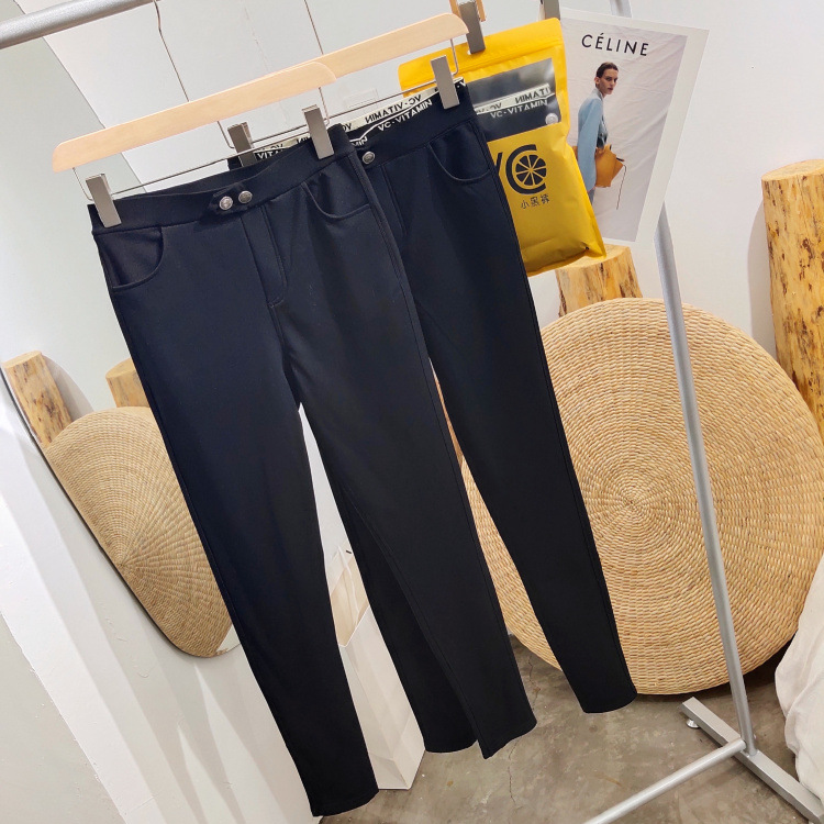 vc裤魔术打底裤女外穿春秋夏新款弹力高腰显瘦黑色小脚薄款黑裤子