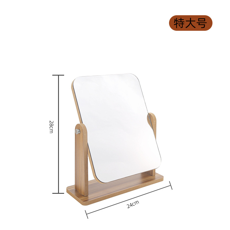 Wholesale Mirror Simple Solid Wood Desktop Bedroom Rotating Multi-Purpose Wooden Simple Dressing Mirror Cosmetic Mirror