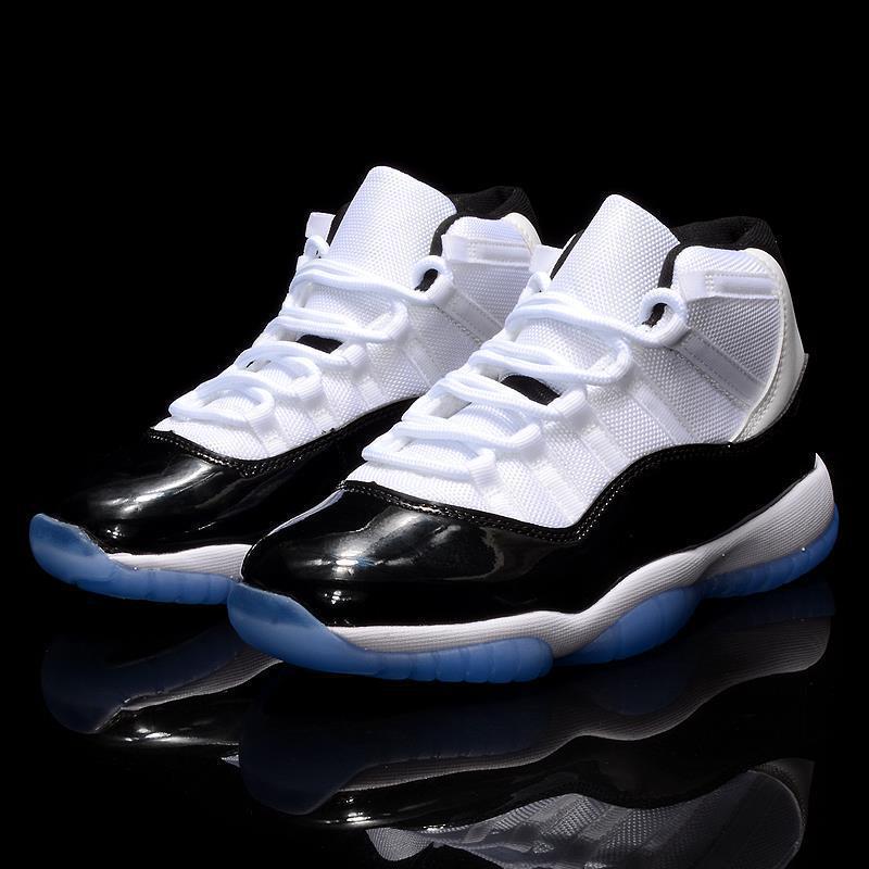 经典aj11大魔王高帮篮球鞋莆田鞋运动跑步鞋康扣黑白乔aj男鞋代发