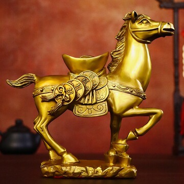 马上有才马上猴马上元宝礼品黄铜马摆件马上有钱马上封侯马上赢