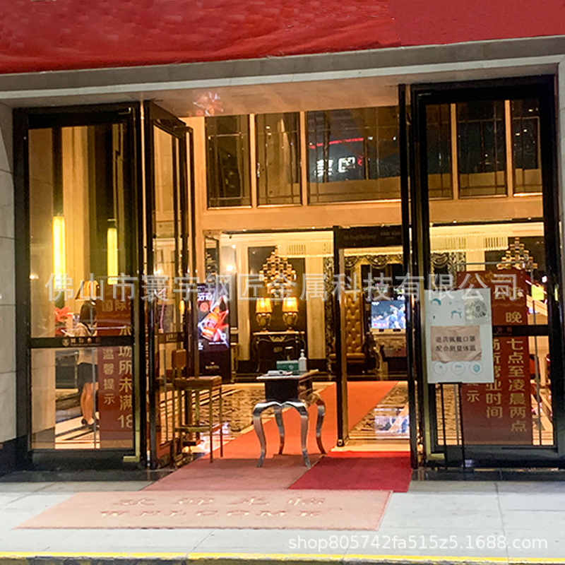 佛山定制 销售中心售楼部大厅不锈钢推拉门 商铺店面平开门平移门