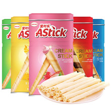 Astick爱时乐夹心棒50g威化饼干卷心酥注心巧克力蛋卷休闲零食