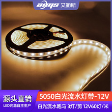 led白光12V跑马灯条 5050单色流水追光流星ws2811外置IC工程灯带