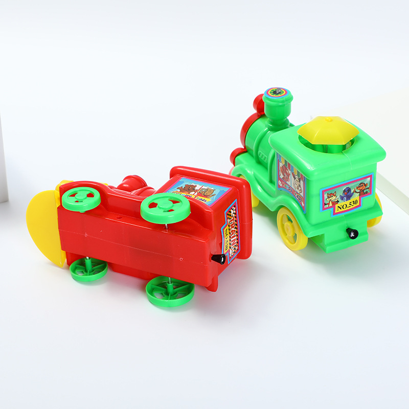 Pull Train Children's Stall Toys Wholesale Will Run Once Pulled Taobao Hot Sale Two Yuan Children's Toys