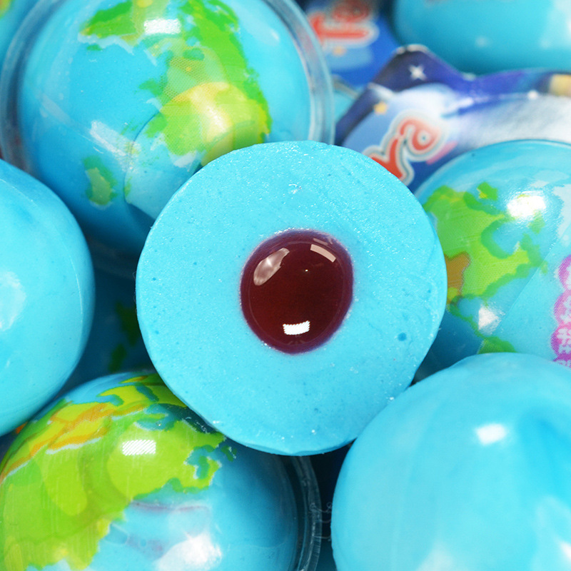 地球软糖果汁软糖爆浆夹心地球糖软糖网红创意食品糖果