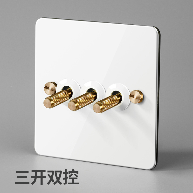 外贸极简复古陶瓷白金属超薄开关插座86型高级无边框设计USB网络