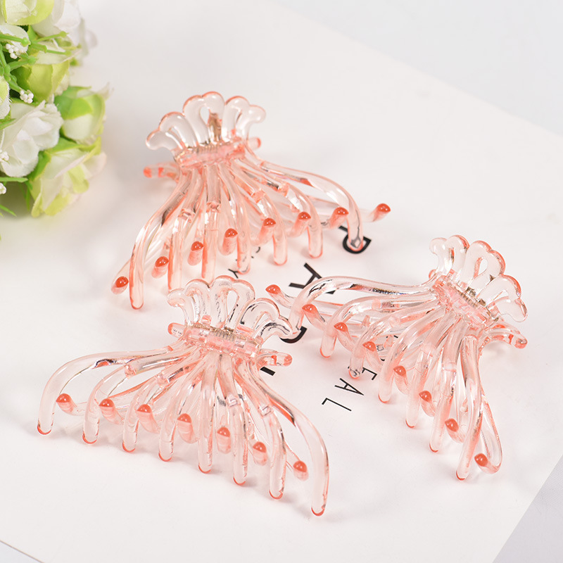 韩版时尚水晶塑料发夹pc女式透明大号发抓夹厂家直销洗澡盘发饰品