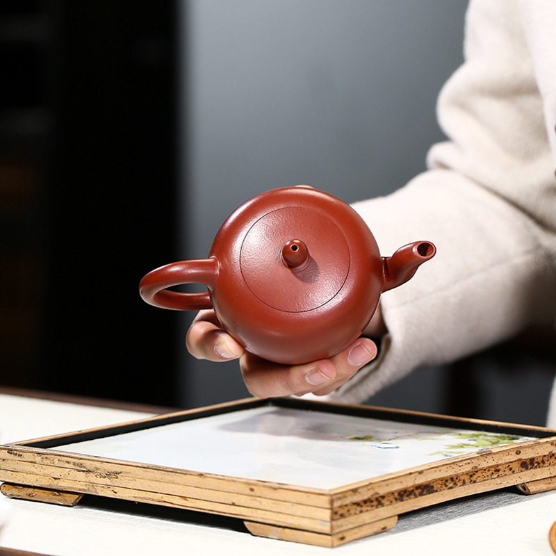 宜兴原矿大红袍泥紫砂壶高品质紫砂茶具单芳手工美人肩功夫泡茶壶