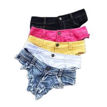2021 New Women Sexy Low Waist Hole Tassel Denim Shorts Jeans