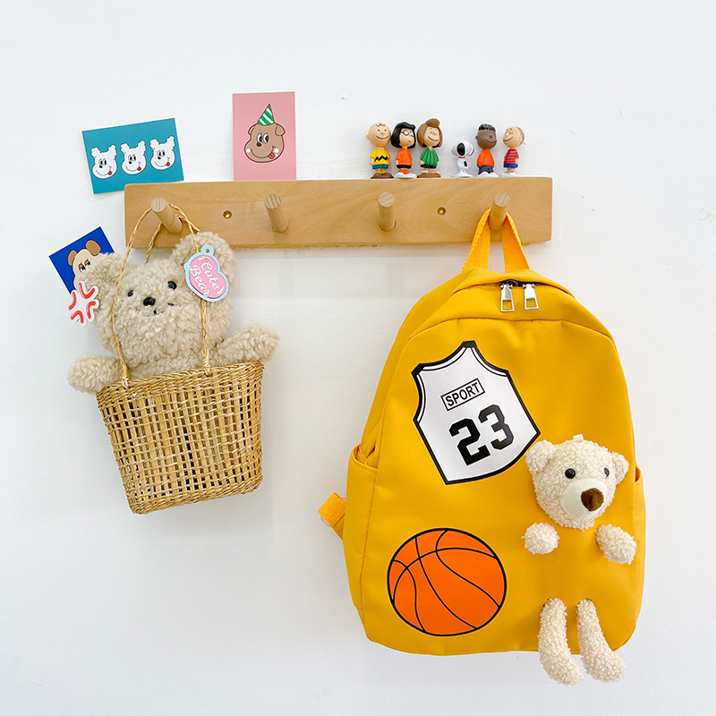 Cute Toddler's Schoolbag Wholesale Light Nylon Backpack Kids Sports Bag Cartoon Bear School Bag