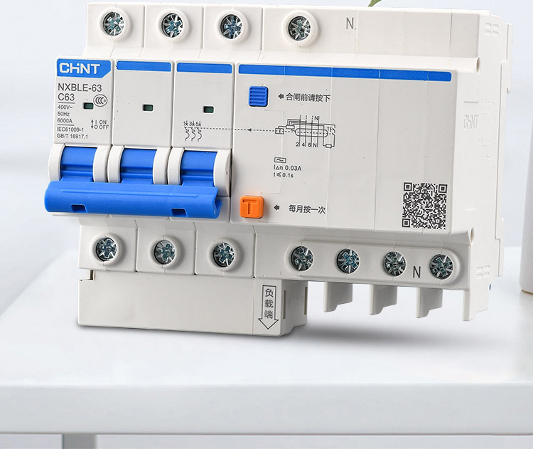 正泰漏电保护器nxble-32a空气开关带漏电保护2p3p4p家用断路器63a