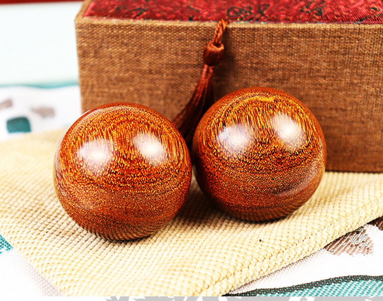 黄金紫檀木老人手转球木质实心手球金丝檀木手转盘玩球