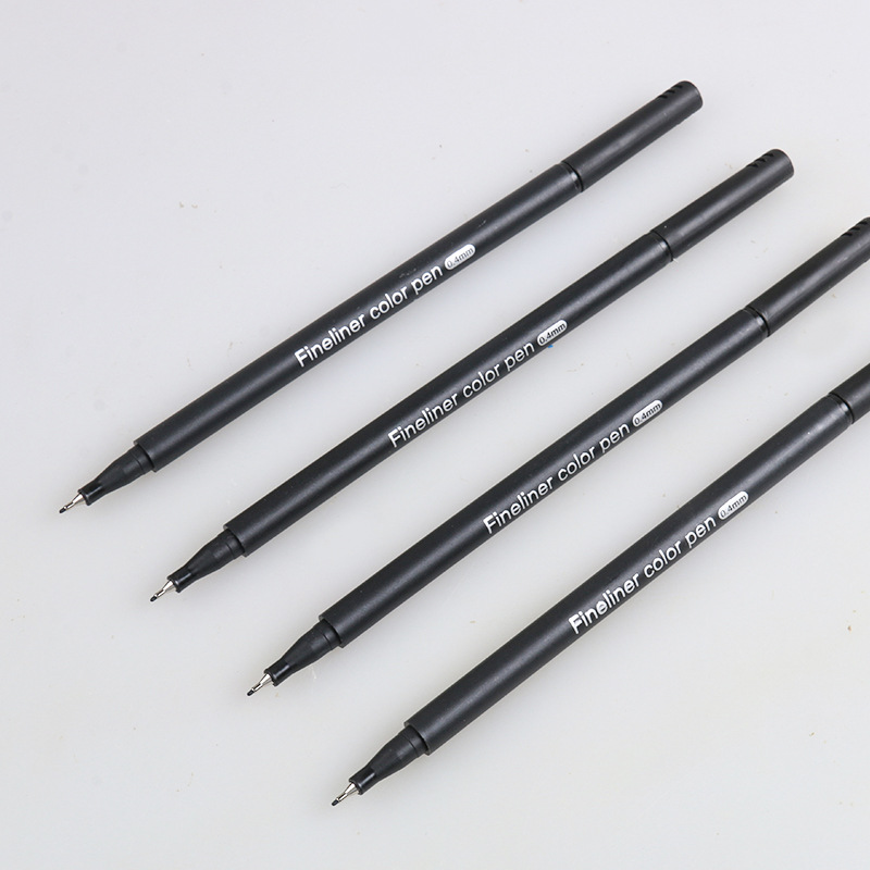 Black 0.4mm Waterproof Ultra Fine Needle Pen Comic Watercolor Student Drawing Hook Line Pen Suit