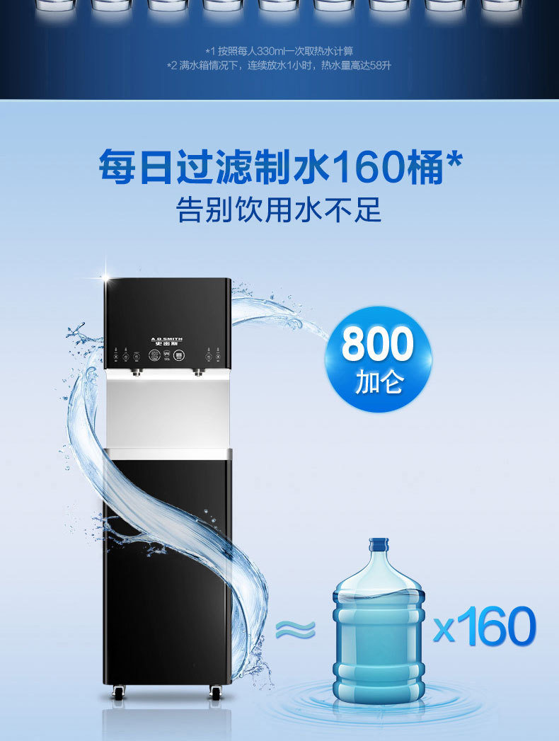 ao史密斯商用净水机黑金刚btr800-eh30b反渗透办公商用32升净水器