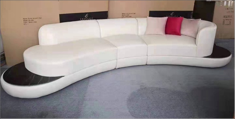 弧形沙发家用超纤皮布艺简约客厅中小户型个性组合样板间沙发