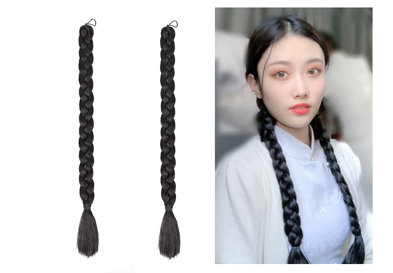 麻花辫子假发女马尾长辫子假发辫子儿童麻花辫演出新娘秀禾盘造型