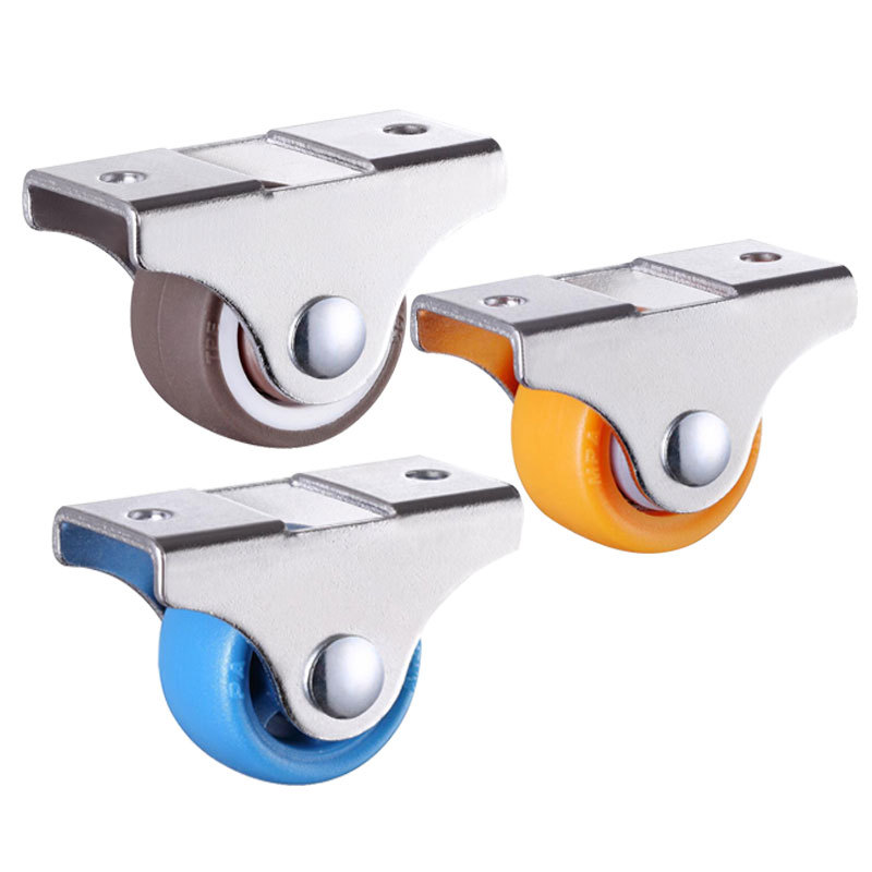 抽屉滑轮1 2 5寸直线定向脚轮家具轮子1寸地柜迷你小静音轮包邮