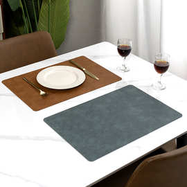 新款牛皮纹方形桌垫 防水防油隔热餐桌垫简约欧式酒店西餐垫