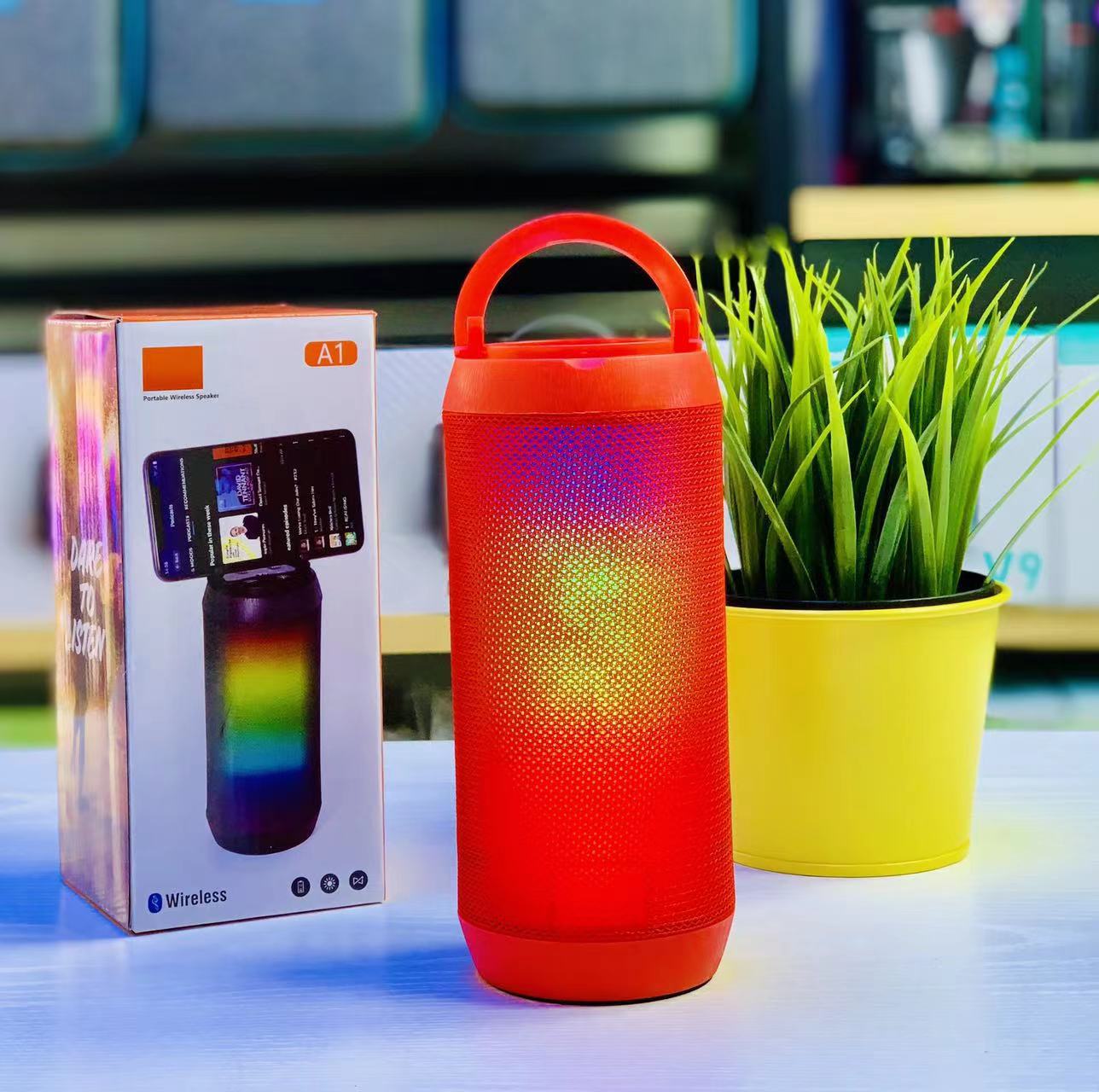 Fabric Bluetooth Speaker Outdoor Household High Quality Portable TWS Desktop Wireless Subwoofer Colorful Light Audio