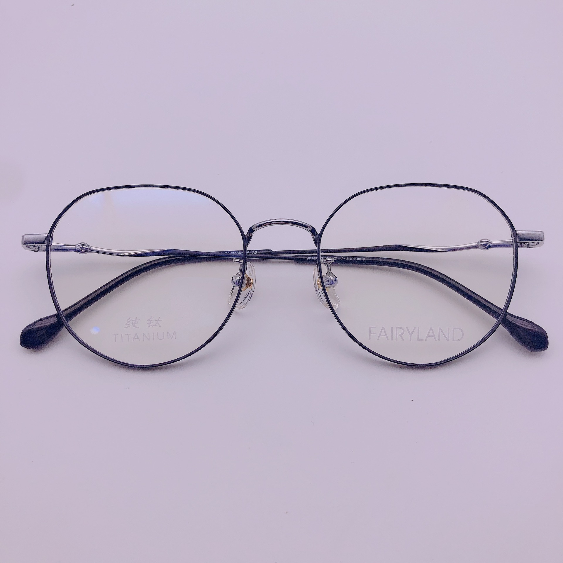 复古纯钛眼镜架批发时尚宽边超轻眼镜框女多边形近视眼镜框架男