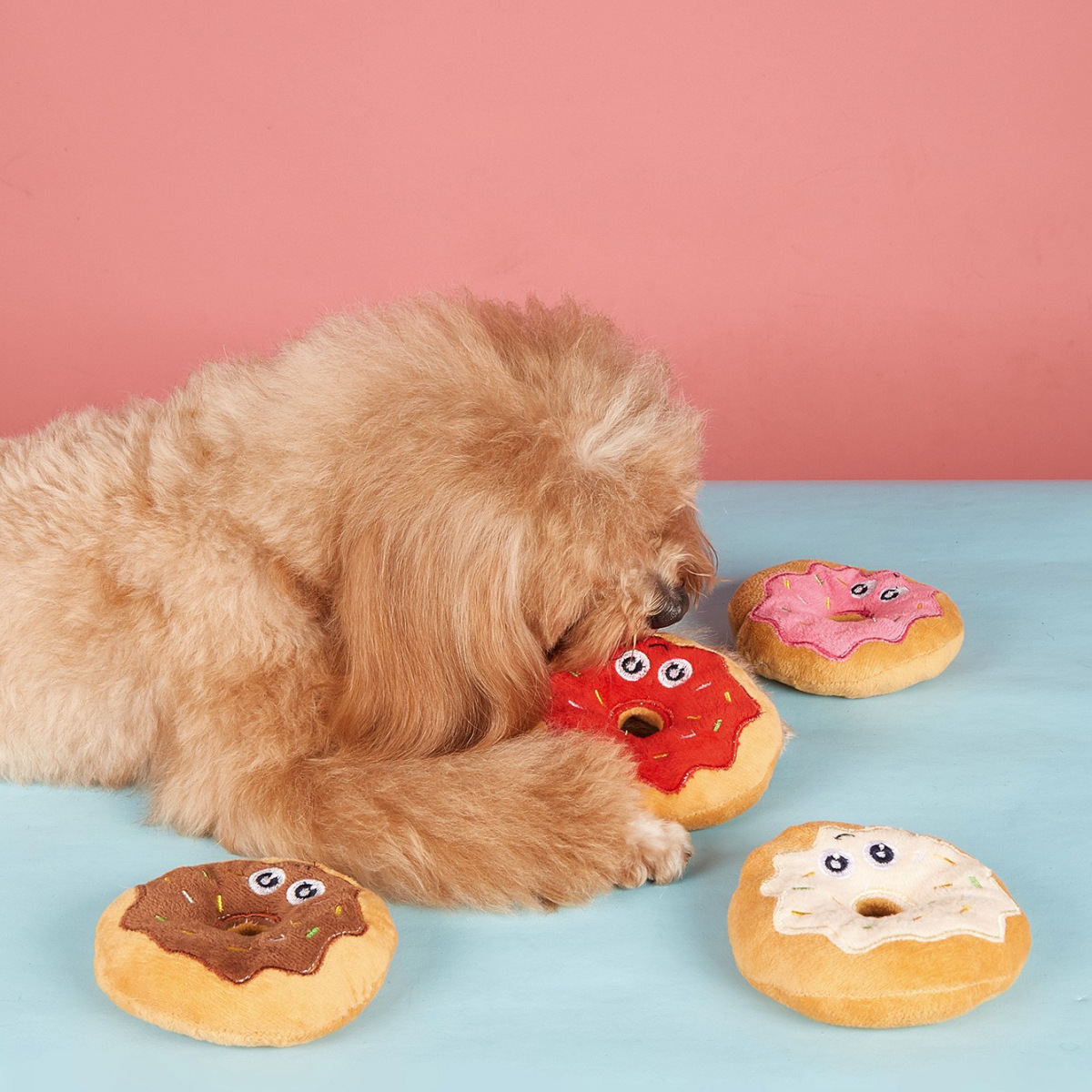 Cross-Border Dog Toy Bite-Resistant Molar Donut Sound Doll Plush Wholesale Amazon Hot Pet Supplies