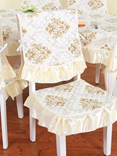 简约现代通用餐椅垫套装田园餐桌椅子坐垫靠背套罩长方形桌布布艺