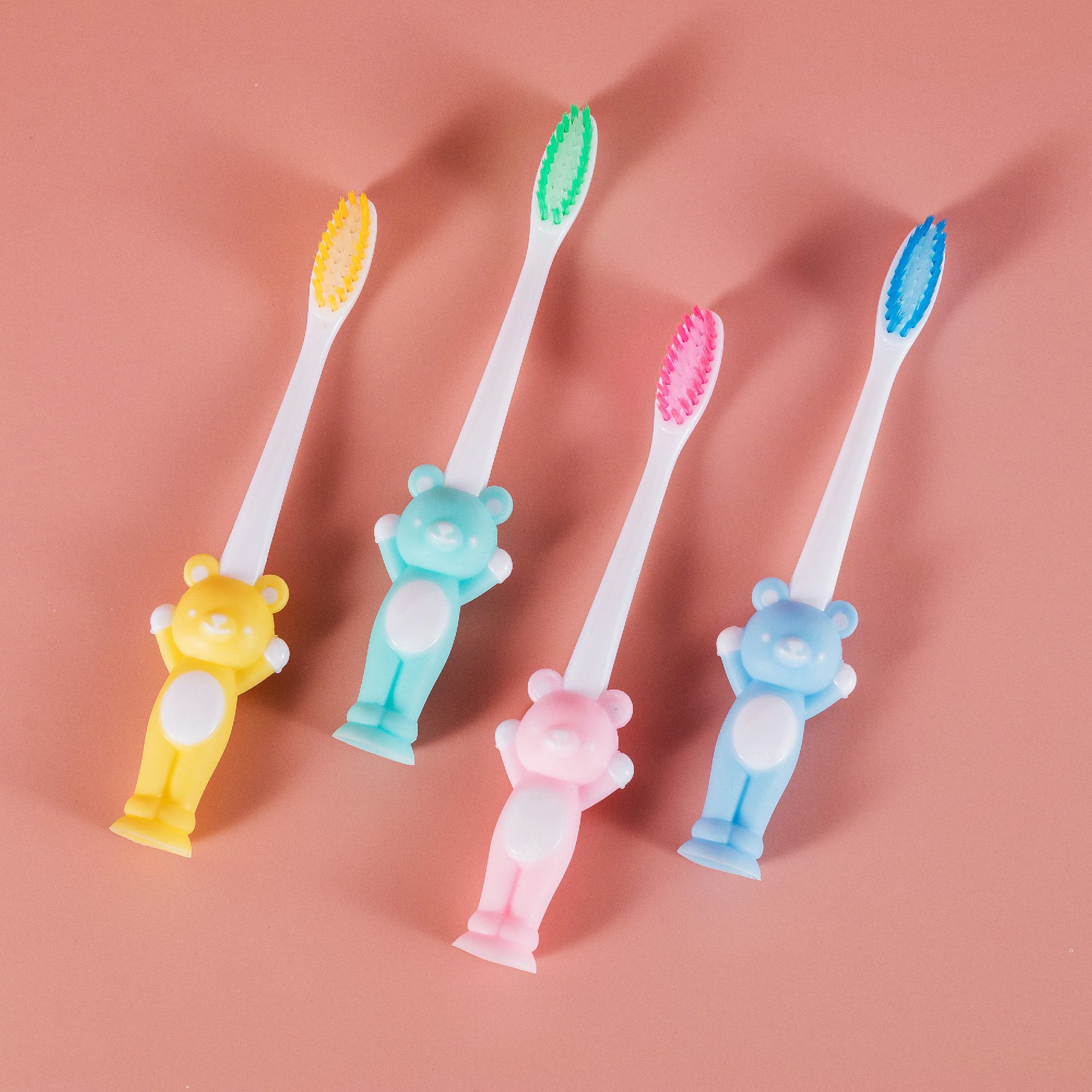 卡通可爱硅胶牙刷小熊儿童软毛牙刷套装宝宝3-12岁牙刷现货批发