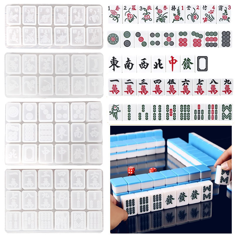 DIY Epoxy Mahjong Mold No. 46 No. 42 No. 38 North and South Mahjong Silicone Mold Exclusive for Cross-Border