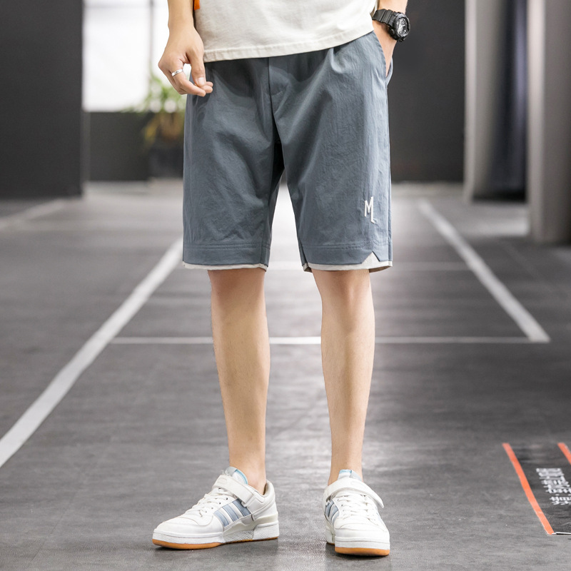 2023 Summer Shorts Men's Loose Straight Shorts Handsome Stylish Sports Casual Pants Breathable Ice Silk Pants