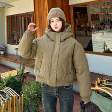 韩国小个子高腰短款羽绒棉服女2024年冬季新款百搭加厚面包服外套