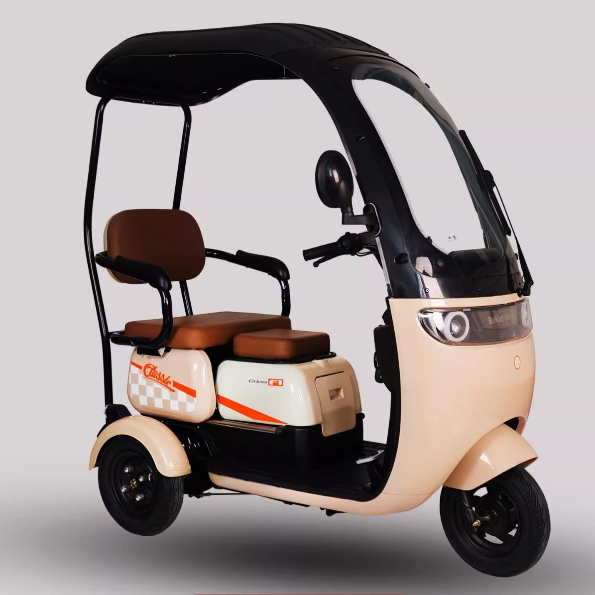 厂家直供电动三轮车一体棚新款目录车迷你型家用电动休闲三轮车