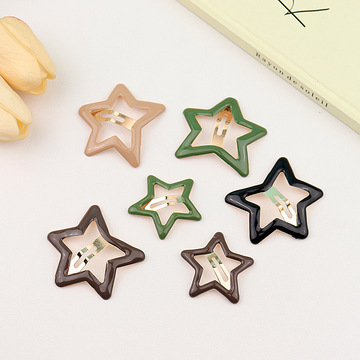 多巴胺彩色大号星星发夹女孩侧边刘海碎发夹bb夹少女可爱夹子头饰