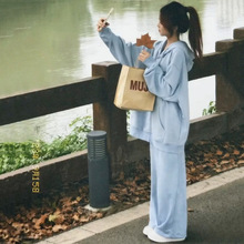 学生韩版宽松卫衣运动套装女春秋季时尚盐系跑步服休闲两件套ootd