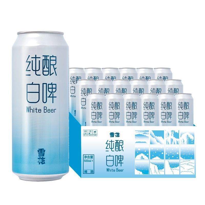 雪花啤酒纯酿白啤11度500ml*18听整箱装官方全麦芽酿造-阿里巴巴