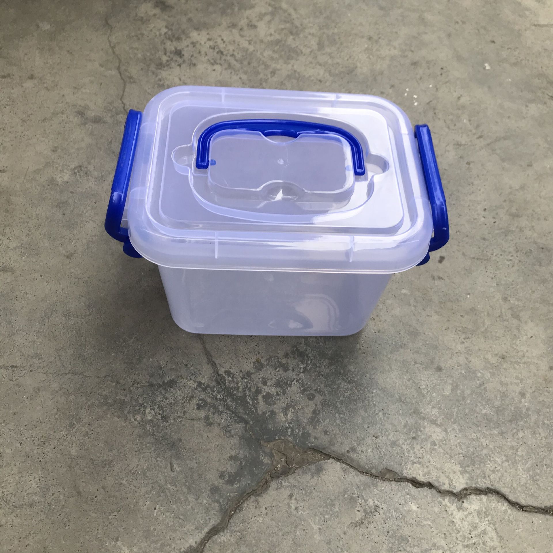 加厚塑料透明箱 带盖塑料箱 运输周转箱 可配盖白色整理箱