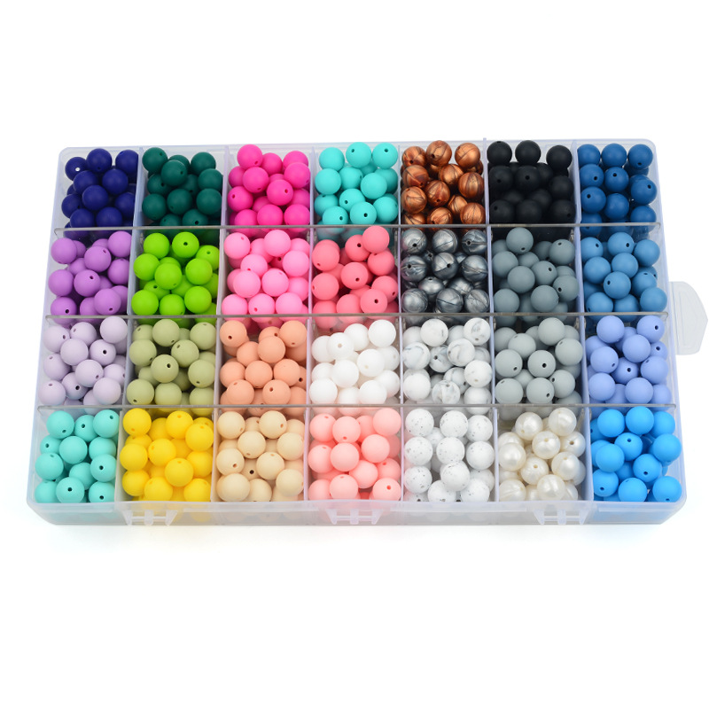 Silicone Beads Color round Beads Necklace Bracelet Bracelet String Beads Handmade DIY Children's Ornaments Accessories Scattered Beads Wholesale