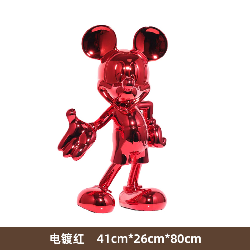 Mickey Floor Ornaments Mickey Mouse Bixin Welcome Home Living Room TV Cabinet next to Large Ornaments Light Luxury High-End