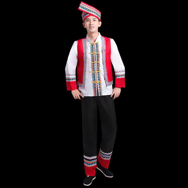 成人男士拉祜族舞蹈服少数民族特色演出服葫芦丝表演服装新款套装