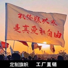 应援横幅我梦寐以求是真爱和自由旗白色大旗音乐节演唱会周边旗帜